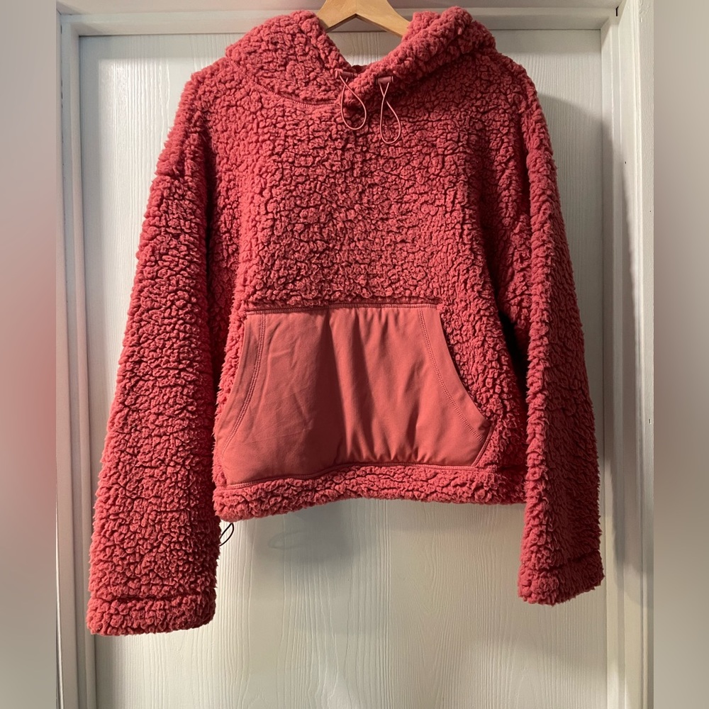 Zella Oversized Fleece Hoodie in Pink. Size S